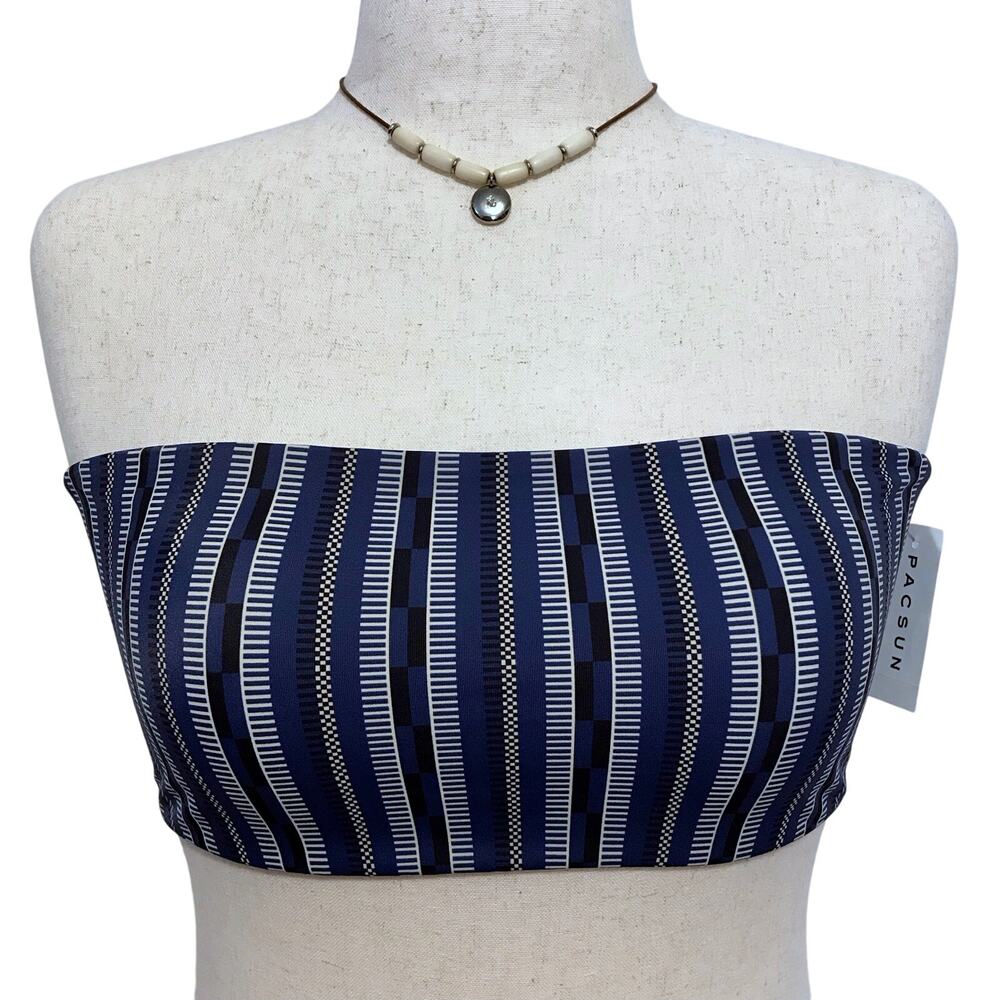 Me to We by Pacsun NWT Navy Bandeau Swim Top Women L